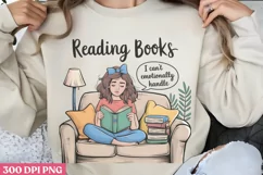 Reading books PNG, Funny Retro Girl sublimation PN Product Image 3