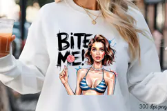 Bite me PNG, Sassy Pinup Girl Sublimation PNG Product Image 3