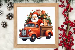 Christmas Truck Sublimation Clipart, Christmas Truck Clipart Product Image 3