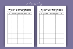 Weekly Self-Care Goals Planner Template Editable Canva Product Image 3