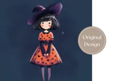 Cartoon Halloween Witch Tumbler, Halloween Tumbler Wrap Product Image 3