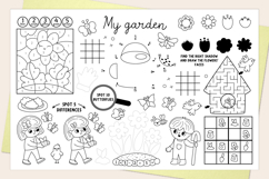 Garden coloring activity play mats. Gardening placemats Product Image 3