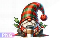 Christmas Coffee Gnome Sublimation Clipart PNG Product Image 1