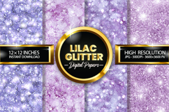 Lilac Glitter Digital Papers - 04 variations Product Image 1