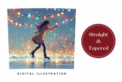 Christmas Tumbler Wrap Design, Figure Skating Tumbler Product Image 3