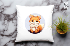 Cute Winter Fox Clipart Sublimation PNG Product Image 3