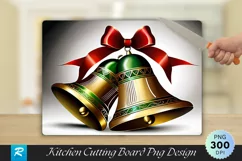 Holiday Bells and Ribbon Engraved Cutting Board PNG Design Product Image 1
