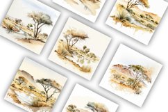 African Countryside Landscapes | Watercolour or Clipart JPG Product Image 3