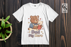 Dad My Hero Bear Family Sublimation PNG Product Image 3