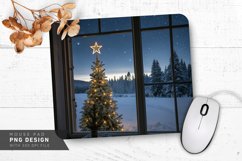 Winter Wonderland View with Christmas Tree Mouse Pad PNG Product Image 1