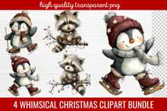 4 Whimsical Christmas Clipart | Cute Festive Holiday PNG Product Image 1