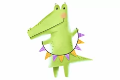 of funny crocodiles. Crocodiles celebrated a Birthday Product Image 4