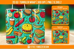 Fast Food Tumbler Wrap Designs, Sublimation Wrap Product Image 1