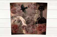 Gothic skull floral Skinny tumbler sublimation design Product Image 3