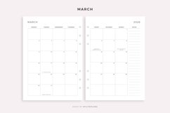 2026 Monthly Planner with Holidays, Dated Month on 2 Pages Product Image 3