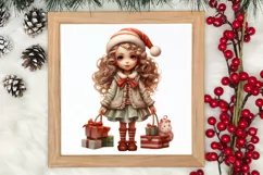 Christmas Little Girl Clipart Sublimation, Christmas PNG Product Image 3
