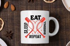 Eat Sleep Baseball Repeat Heart SVG T-Shirt Design Product Image 3
