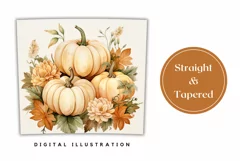 Watercolor Pumpkins Tumbler Wrap, Thanksgiving Tumbler Wrap Product Image 3