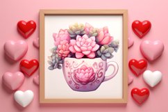 Pink Valentine Succulent Pot Clipart Product Image 3