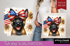 Belgian Malinois Dog Tote Bag Patriotic Dog Tote Bag PNG Product Image 1