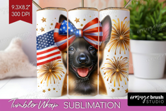 Belgian Malinois Dog Tumbler Wrap Patriotic Dog Tumbler PNG Product Image 1