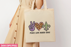 PEACE LOVE MARDI GRAS PNG, Mardi Gras Sublimation PNG Product Image 3