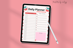 Strawberry Themed Daily Planner | Editable Canva Template Product Image 3