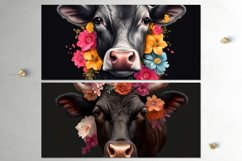 Cow &amp; flowers | Mug western sublimation design bundle, JPG Product Image 3