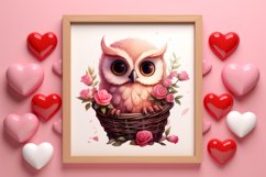 Owl Valentines Day Sublimation Clipart, Christmas Clipart Product Image 3