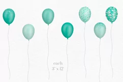 Green New Baby Balloons | Balloon Clipart Product Image 3