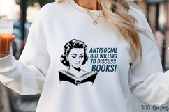 ANTISOCIAL BUT WILLING TO DISCUSS BOOKS! PNG Product Image 3