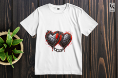 Gothic Chained Heart Illustration Clipart Sublimation PNG Product Image 3