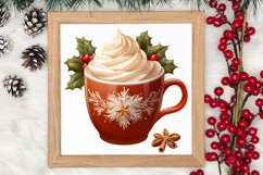 Christmas Cake Clipart, Christmas Cappuccino Clipart Product Image 3