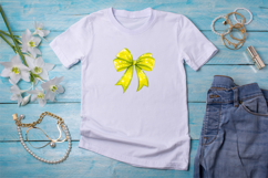 Neon Yellow Glow Coquette Bow Clipart, yellow glow clipart Product Image 3