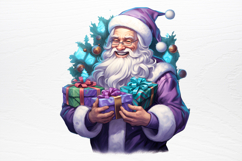 Christmas purple santa claus sublimation PNG Product Image 3