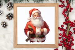 Watercolor Santa Claus Sublimation Clipart, Santa PNG Product Image 3
