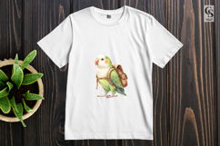 Cute Parrot With Backpack Watercolor Clipart Sublimation PNG Product Image 2