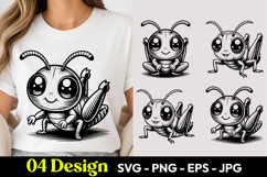 Cute Cricket Bug SVG PNG Product Image 1