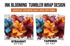 watercolor Blooming flower tumbler warp sublimation Product Image 3