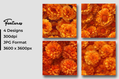 Orange Floral Blossoms Digital Paper Product Image 3