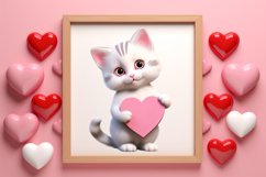 Valentine Cat Peeking Around Clipart Product Image 3