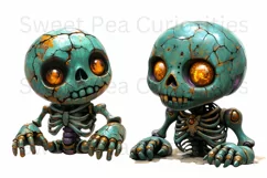 Halloween, Skelton, Blue, Ephemera, PNG, Clipart Product Image 3