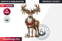 Traditional Christmas Clipart PNG, xmas sublimation, santa Product Image 1