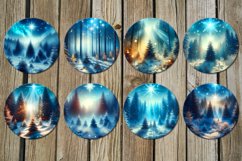 Christmas landscape | 8 Car coaster &amp; key chain sublimation Product Image 3