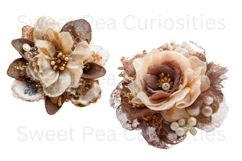 Flowers, Lace Material, Ephemera, PNG, Junk Journal, clipart Product Image 3