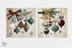 Christmas tree decorations digital paper, background clipart Product Image 3