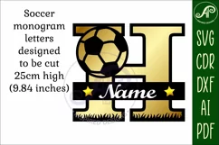 Football or Soccer Capital Monogram Letter H SVG Product Image 3