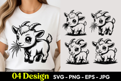 Cute Little Goat SVG PNG Product Image 1