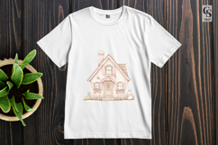 Cute Bunny Cottage House Clipart Sublimation PNG Product Image 3