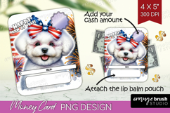 Bichon Frise Dog Money Card PNG 4th of July Money Card Product Image 1